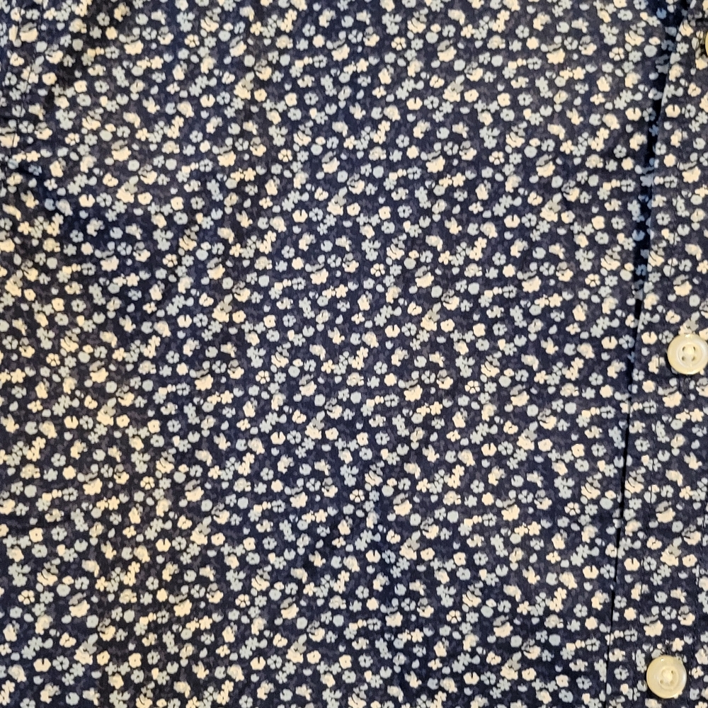 Banana Republic Men's Blue Floral Shirt Luxe Stretch Poplin Medium Slim Fit - Picture 3 of 4